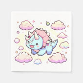小さなかわいい恐竜の赤ちゃんシャワー スタンダードカクテルナプキン (正面)