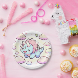 小さなかわいい恐竜の赤ちゃんシャワー ペーパープレート