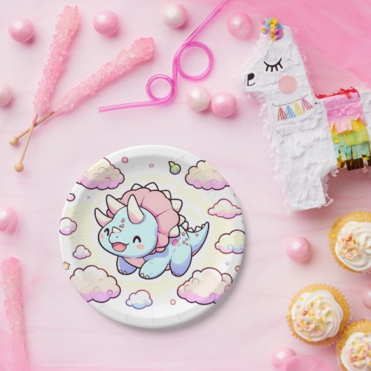 小さなかわいい恐竜の赤ちゃんシャワー ペーパープレート (パーティー)