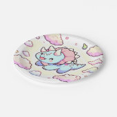 小さなかわいい恐竜の赤ちゃんシャワー ペーパープレート (アングル)