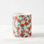 小さなかわいい野生の花のシームレスなディティ模様。 コーヒーマグカップ (中央)