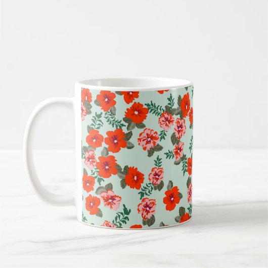 小さなかわいい野生の花のシームレスなディティ模様。 コーヒーマグカップ (左)
