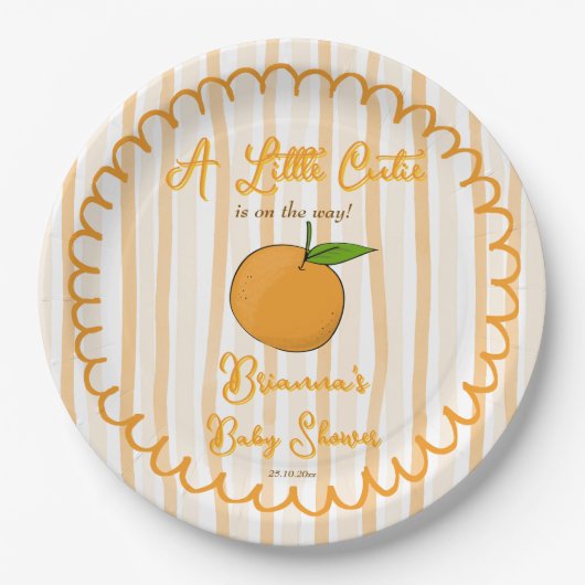 小さなかわいこちゃんお洒落の赤ちゃんシャワーカスタム ペーパープレート (正面)