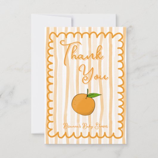 小さなかわいこちゃんお洒落の赤ちゃんシャワー サンキューカード (正面)