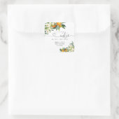 小さなかわいこちゃんがウェイスクエアラベルに載っている スクエアシール (バッグ)