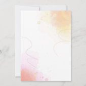 小さなかわいこちゃんがオレンジ色の赤ちゃんシャワーの途中にある 招待状 (裏面)