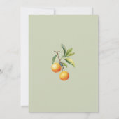 小さなかわいこちゃんがオレンジ色の赤ちゃんシャワーの途中にある 招待状 (裏面)