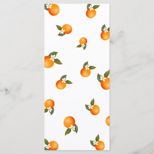 小さなかわいこちゃんがオレンジ色の赤ちゃんシャワーを浴びる メニュー (裏面)