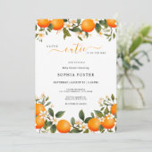 小さなかわいこちゃんがオレンジ色の赤ちゃんシャワーを浴びる 招待状 (スタンド正面)