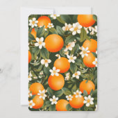 小さなかわいこちゃんがオレンジ色の赤ちゃんシャワーを浴びる 招待状 (裏面)