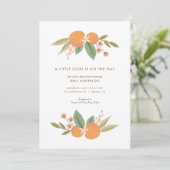 小さなかわいこちゃんがオレンジ色の赤ちゃんシャワーを浴びる 招待状 (スタンド正面)