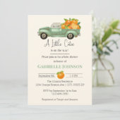 小さなかわいこちゃんがオレンジ色の赤ちゃんシャワーを浴びる 招待状 (スタンド正面)