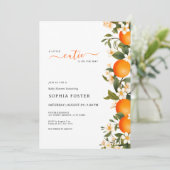 小さなかわいこちゃんがオレンジ色の赤ちゃんシャワーを浴びる 招待状 (スタンド正面)