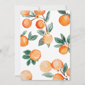 小さなかわいこちゃんがオレンジ色の赤ちゃんシャワーを浴びる 招待状 (裏面)