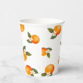 小さなかわいこちゃんがオレンジ色の赤ちゃんシャワーを浴びる 紙コップ (右)