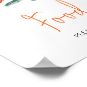 小さなかわいこちゃんがオレンジ色の食べ物に行く ポスター (角)