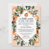 小さなかわいこちゃんがメールで赤ちゃんシャワーを浴びる 招待状 (正面)