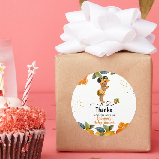 小さなかわいこちゃんが彼女の方法ベビーシャワーのシール ラウンドシール (パーティー)