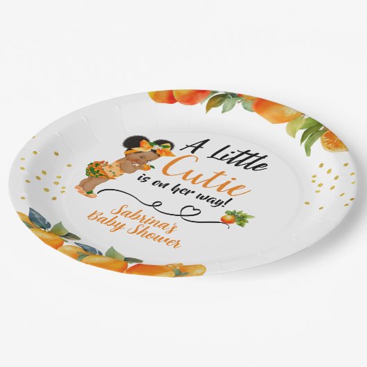 小さなかわいこちゃんが彼女の方法ベビーシャワープレート ペーパープレート (アングル)
