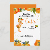 小さなかわいこちゃんが彼女の方法ベビーシャワー招待状 サンキューカード (正面/裏面)