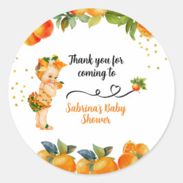 小さなかわいこちゃんが彼女の方法ベビーシャワー ラウンドシール