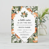 小さなかわいこちゃんが行く途中の緑の赤ちゃんシャワー 招待状 (スタンド正面)