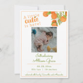 小さなかわいこちゃんが誕生の発表だ 案内状 (正面)