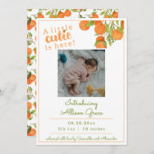 小さなかわいこちゃんが誕生の発表だ 案内状 (正面/裏面)