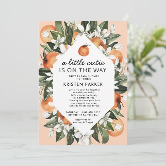 小さなかわいこちゃんが赤ちゃんシャワーでドライブに行く 招待状 (スタンド正面)