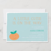 小さなかわいこちゃんが赤ちゃんシャワーの途中にある 招待状 (正面)