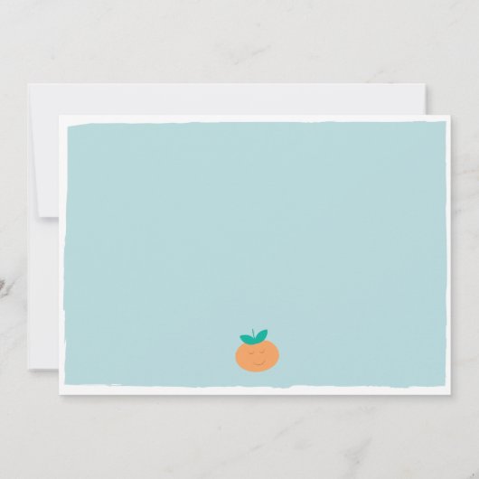 小さなかわいこちゃんが赤ちゃんシャワーの途中にある 招待状 (裏面)