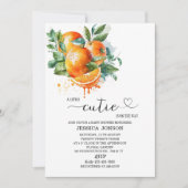 小さなかわいこちゃんが赤ちゃんシャワーの途中にある 招待状 (正面)