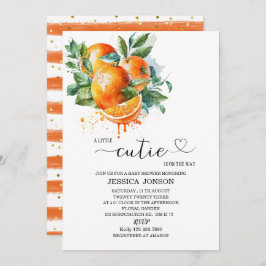 小さなかわいこちゃんが赤ちゃんシャワーの途中にある 招待状