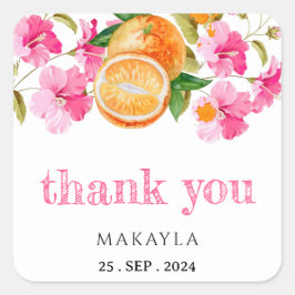 小さなかわいこちゃんが赤ちゃんシャワーを浴びている スクエアシール