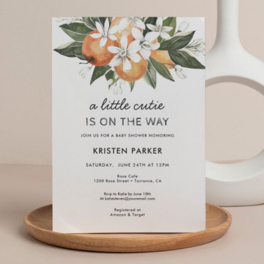 小さなかわいこちゃんが赤ちゃんシャワーモダンを浴びる 招待状