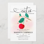 小さなかわいこちゃんが途中さくらんぼ招待状 招待状 (正面/裏面)