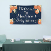 小さなかわいこちゃんが途中でオレンジ色のネイビーブルー 横断幕 (トレードショー)