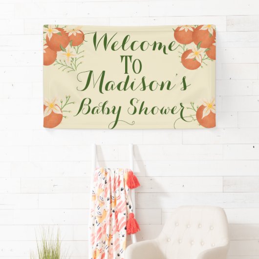 小さなかわいこちゃんが途中でオレンジ、セージ 横断幕 (インサイチュ)