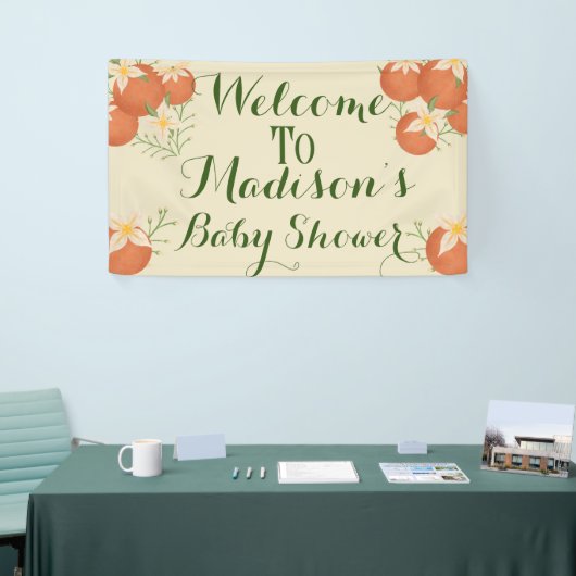 小さなかわいこちゃんが途中でオレンジ、セージ 横断幕 (トレードショー)