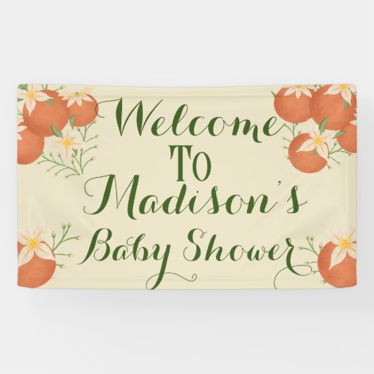 小さなかわいこちゃんが途中でオレンジ、セージ 横断幕 (横)