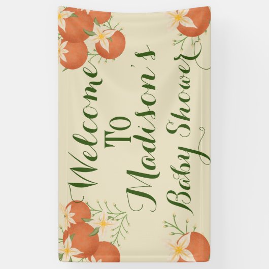 小さなかわいこちゃんが途中でオレンジ、セージ 横断幕 (縦)