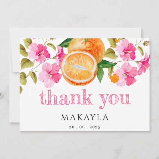 小さなかわいこちゃんが途中で赤ちゃんシャワーありがとう サンキューカード (正面)