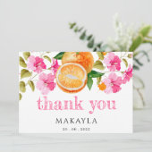 小さなかわいこちゃんが途中で赤ちゃんシャワーありがとう サンキューカード (スタンド正面)