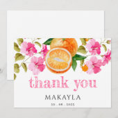 小さなかわいこちゃんが途中で赤ちゃんシャワーありがとう サンキューカード (正面/裏面)