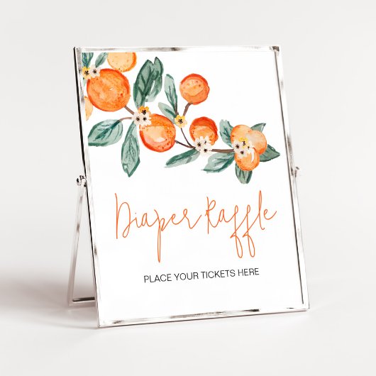 小さなかわいこちゃんが途中にあるオレンジのおむつラッフル ポスター