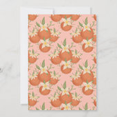 小さなかわいこちゃんが途中にある – オレンジ色の花 – ピンク 招待状 (裏面)