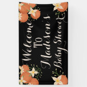 小さなかわいこちゃんが途中にある – オレンジ色の花 横断幕 (縦)