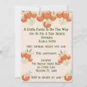 小さなかわいこちゃんが途中にある – オレンジ色の花 – 赤面 招待状 (正面)