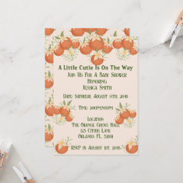 小さなかわいこちゃんが途中にある – オレンジ色の花 – 赤面 招待状