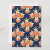 小さなかわいこちゃんが途中にある – オレンジ色の花 – 青 招待状 (裏面)